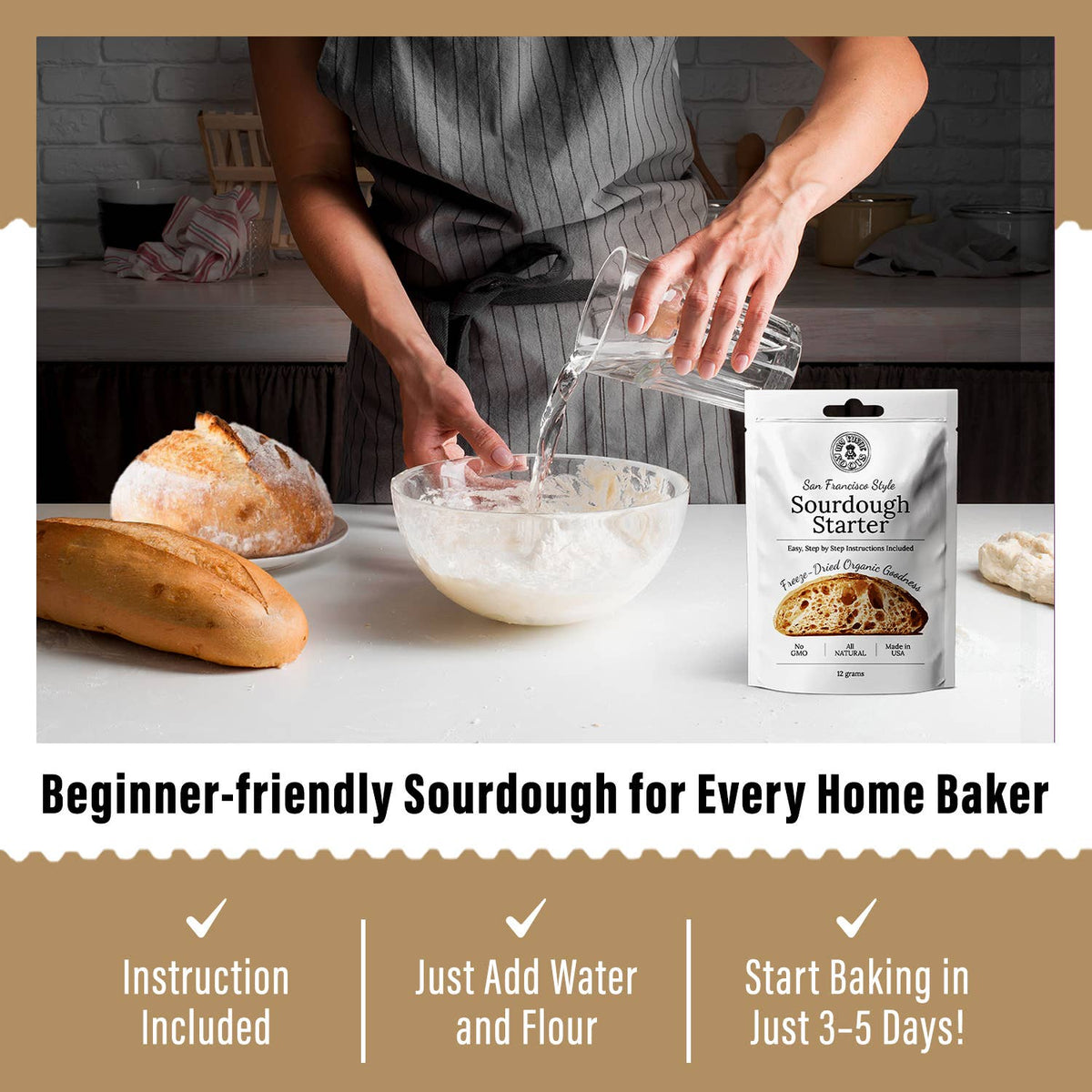 Original Sourdough Starter Culture — Freeze-Dried Organic, 12g