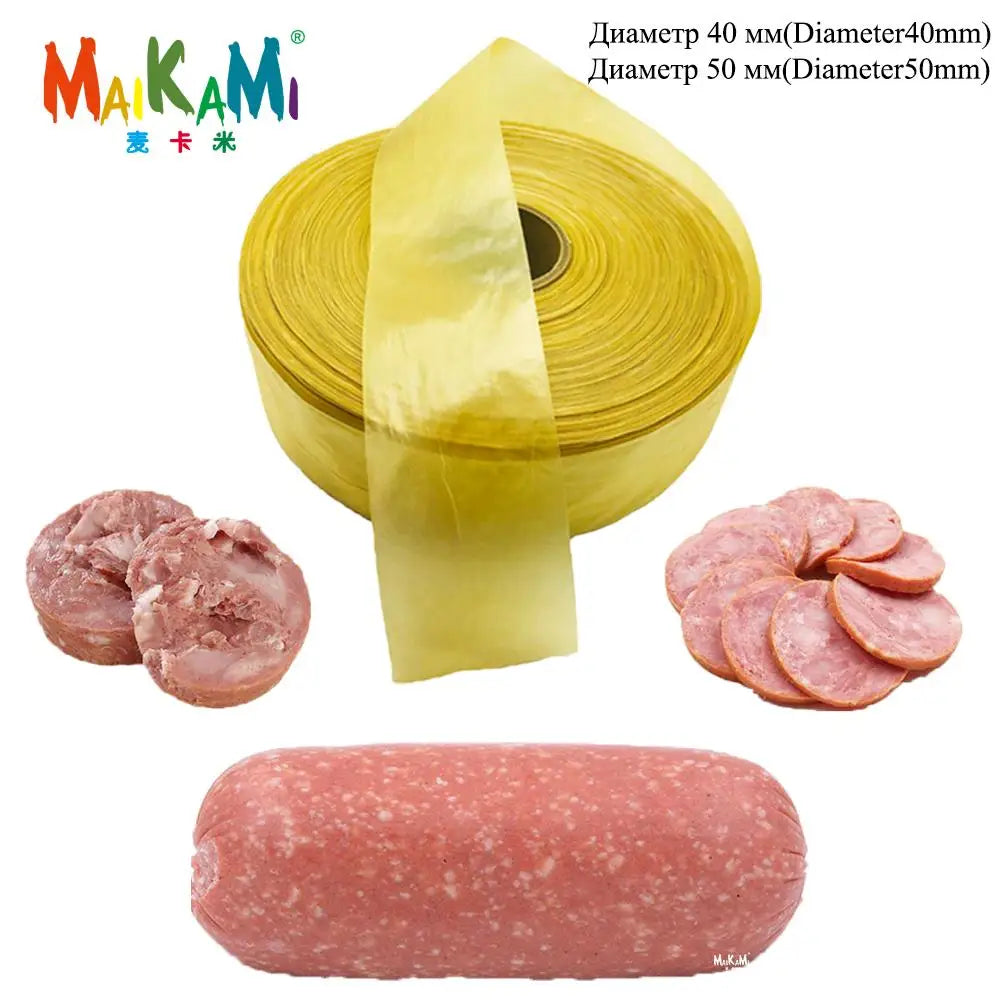 40/50MM x 5/10/20 Meters Dry Collagen Sausage Casing Tube Meat Sausages Casing For Sausage Maker