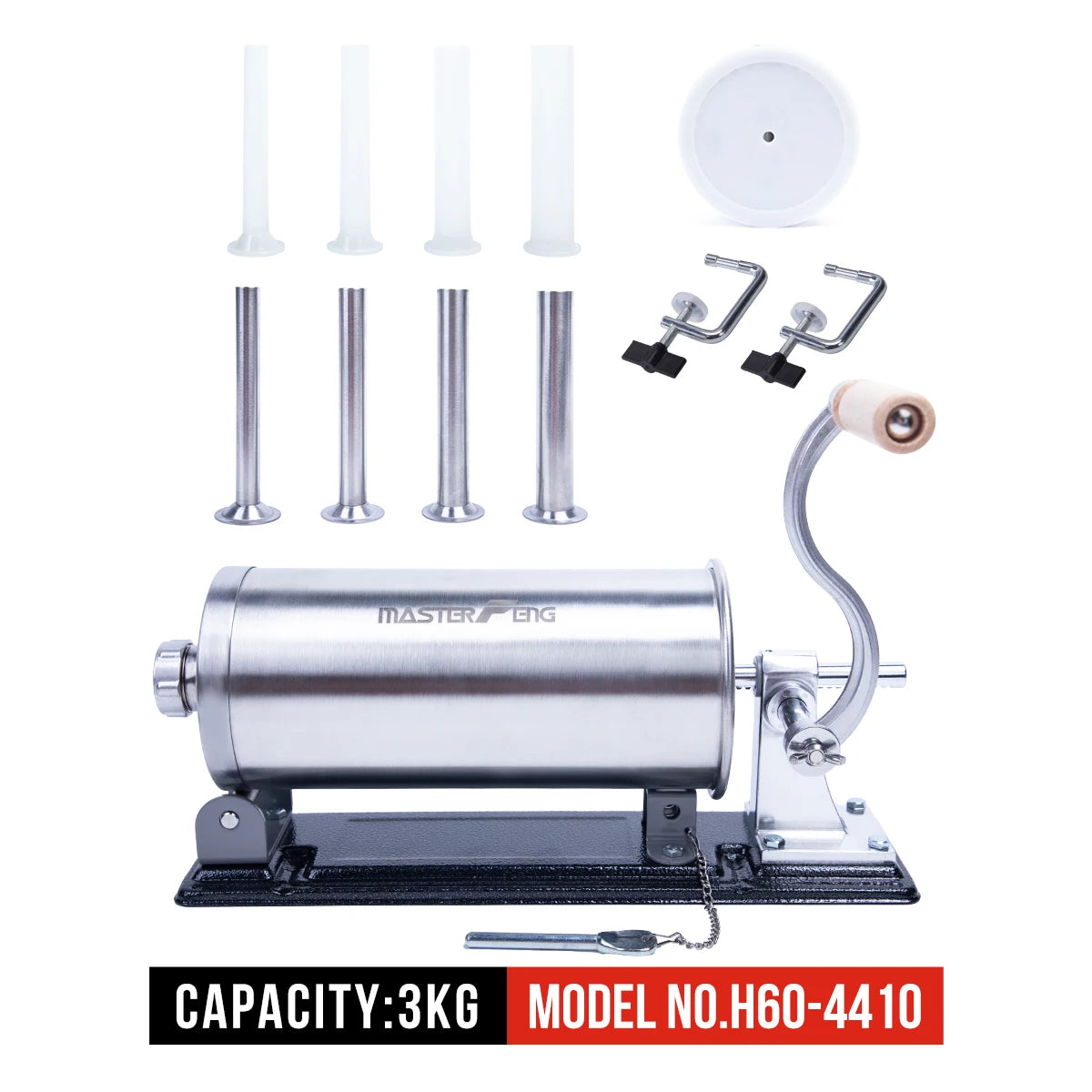 MASTER FENG Horizontal Sausage Stuffer Homemade Manual Sausage Maker Sausage Meat Filling Machine