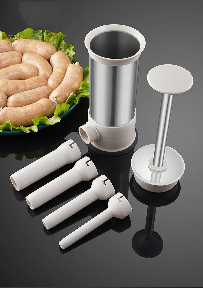 Sausage Stuffer Sausage Filling Machine Stainless Steel Homemade Kitchen Meat Sausage Maker Tool Horizontal Sausage Maker