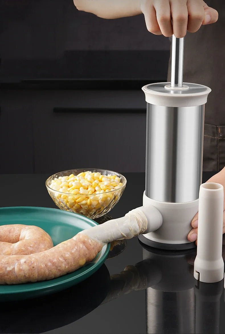 Sausage Stuffer Sausage Filling Machine Stainless Steel Homemade Kitchen Meat Sausage Maker Tool Horizontal Sausage Maker