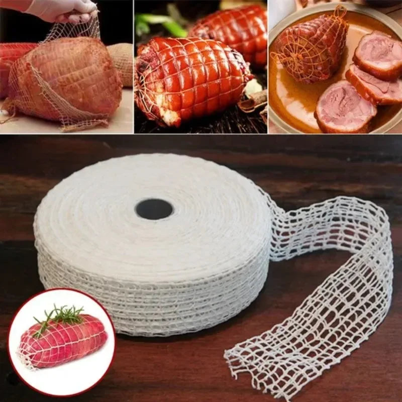 3 Meters Cotton Meat Net Ham Sausage Net Butcher's String Sausage Roll Hot Dog Sausage Casing Packaging Tools Meat Cooking Tool
