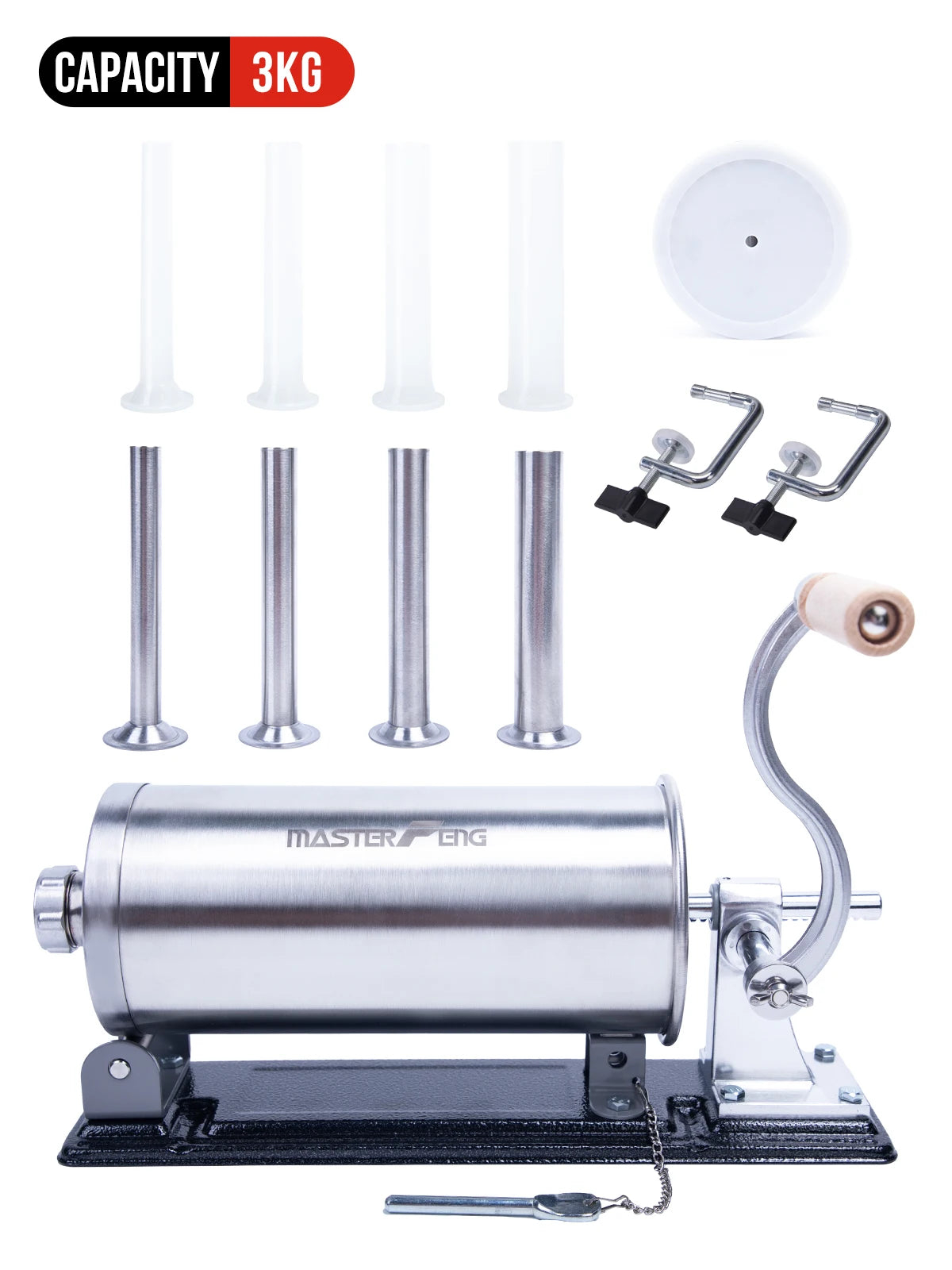 MASTER FENG Horizontal Sausage Stuffer Homemade Manual Sausage Maker Sausage Meat Filling Machine