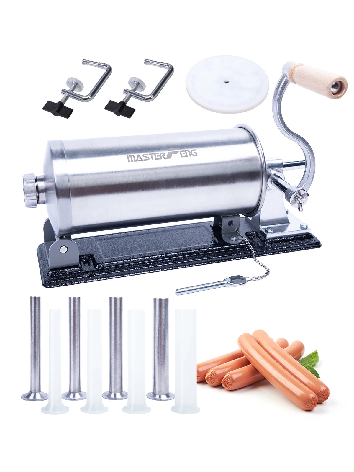 MASTER FENG Horizontal Sausage Stuffer Homemade Manual Sausage Maker Sausage Meat Filling Machine