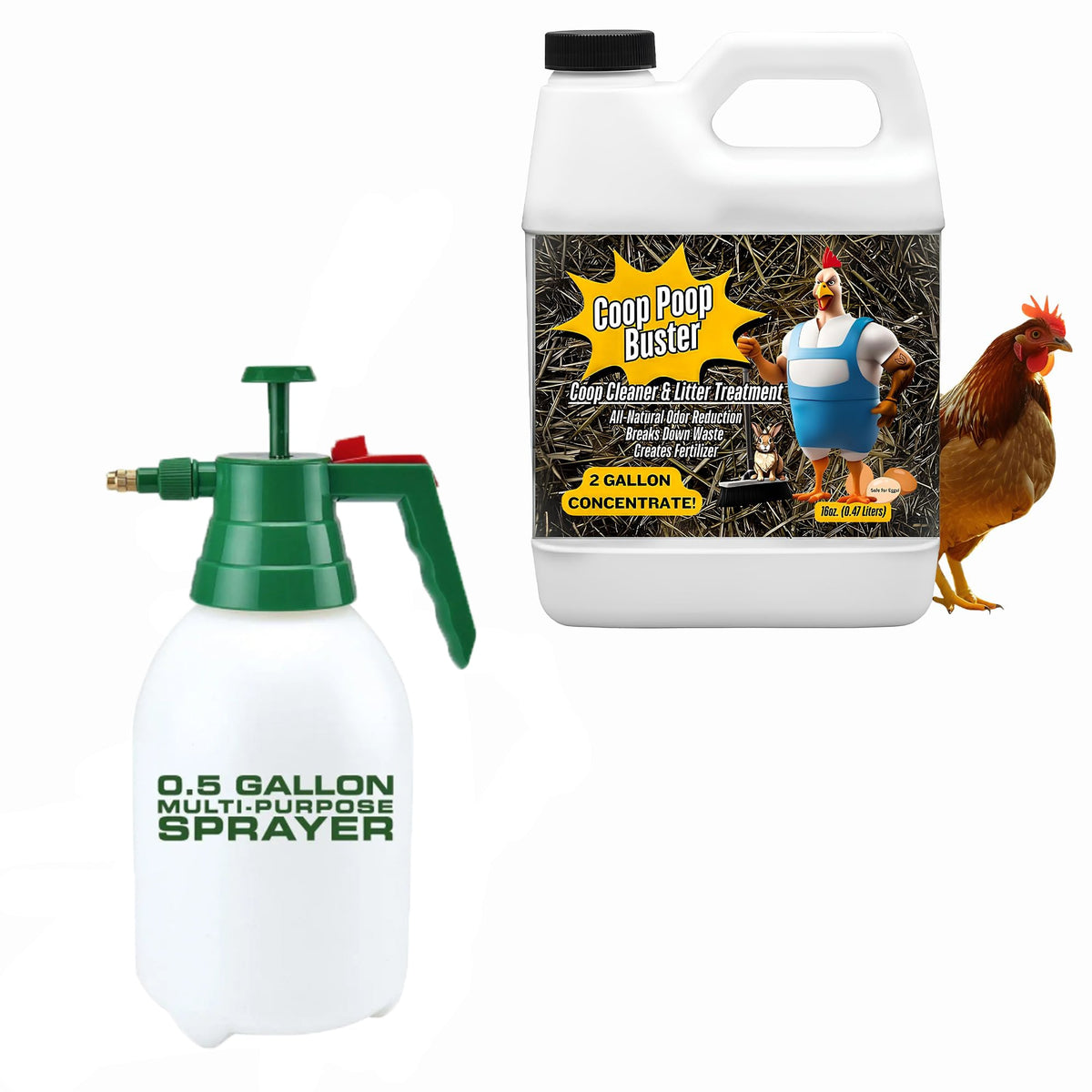 Coop Poop Buster — Plant-Based Chicken Coop Odor Eliminator Concentrate
