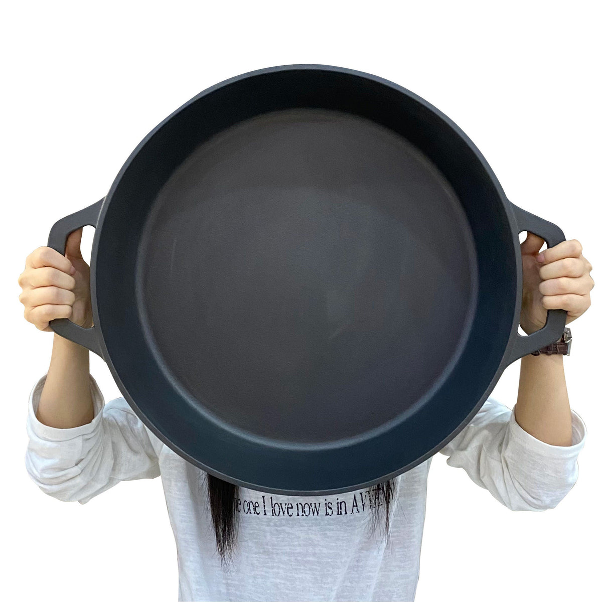 17-Inch Cast Iron Griddle and Skillet Pan — Indoor & Campfire Cooking