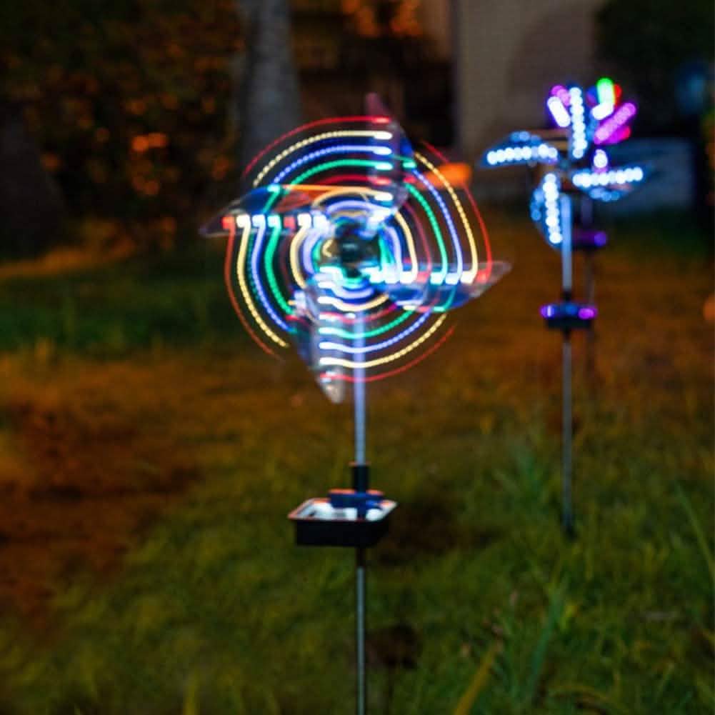 2-Pack: 32LED Outdoor Solar Ground Light Garden Lawn Waterproof Windmill Lamp