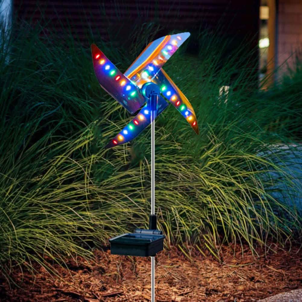 2-Pack: 32LED Outdoor Solar Ground Light Garden Lawn Waterproof Windmill Lamp