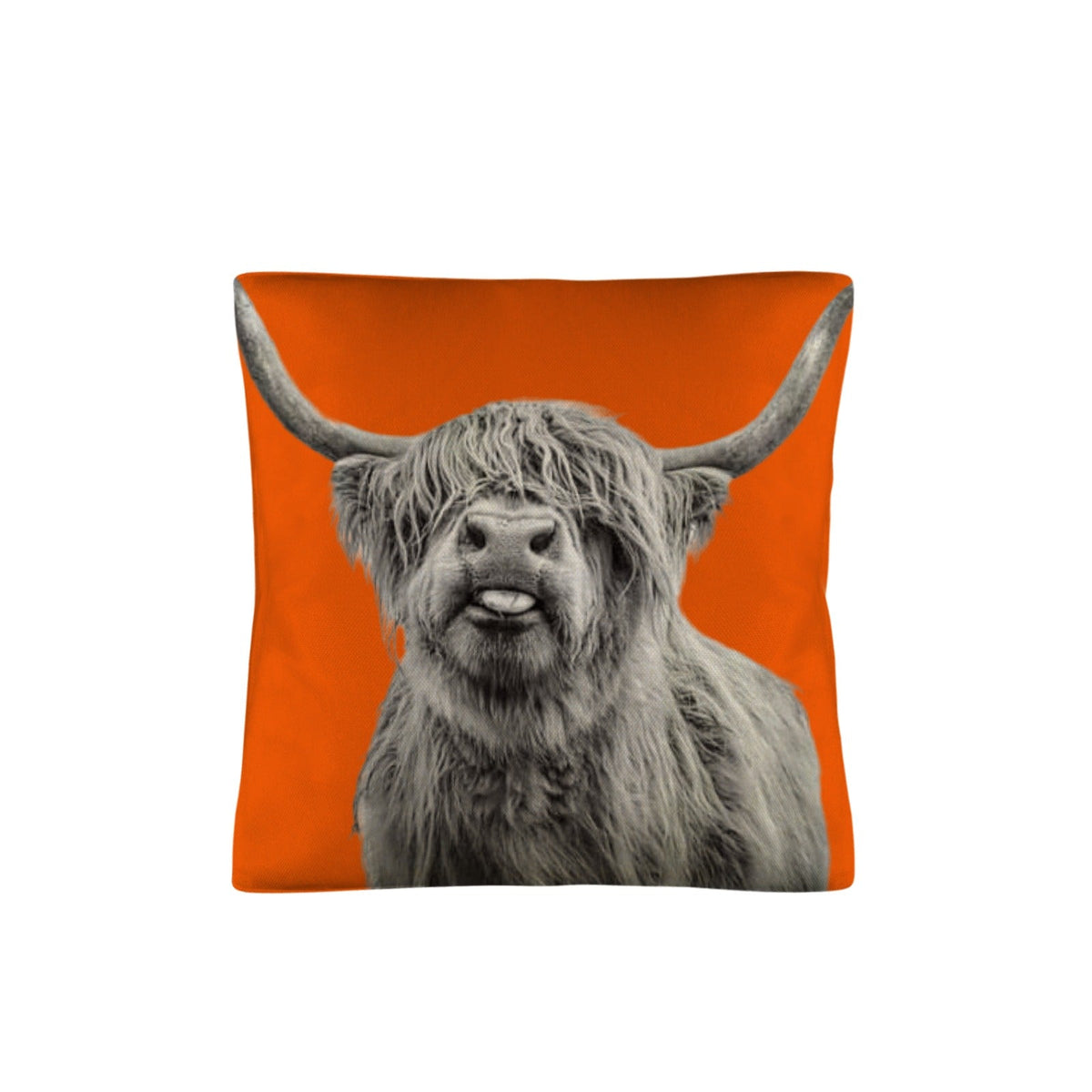 Highland Cow Throw Pillow Cover — 18"x18", Made in America