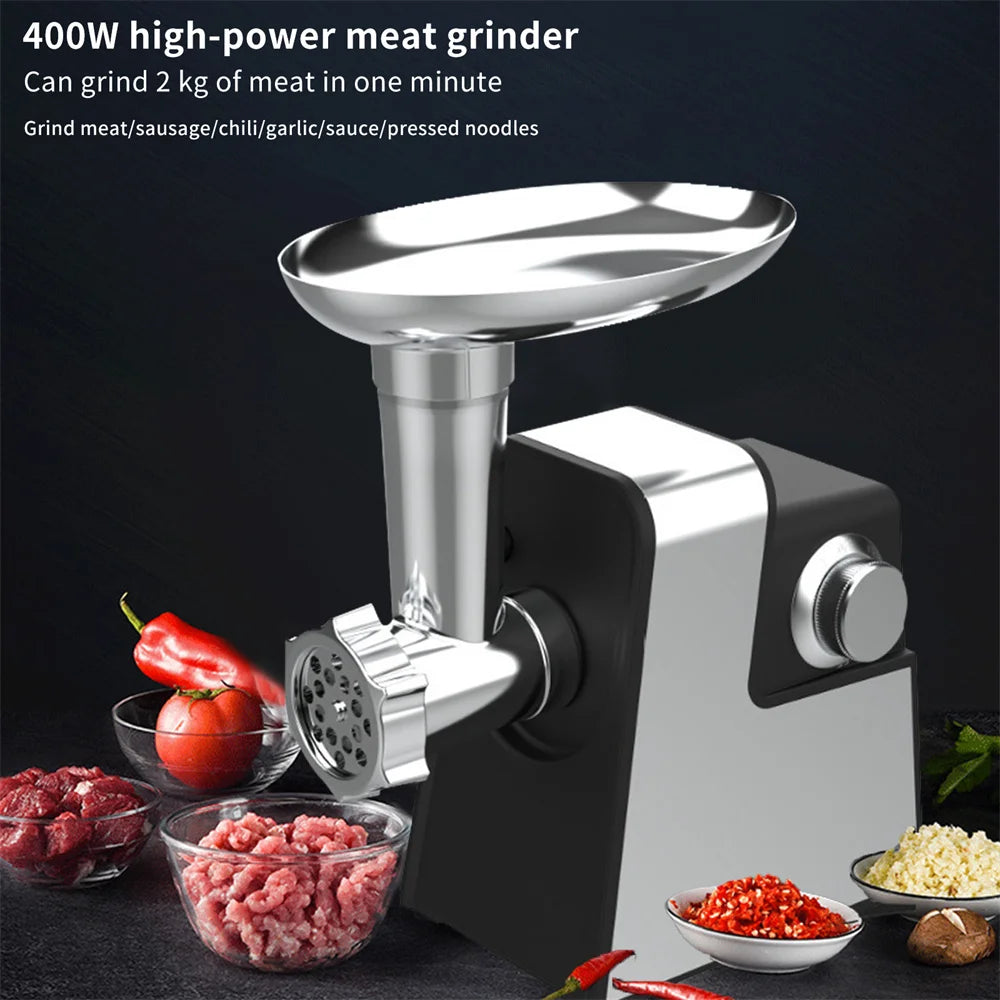 Household Stainless Steel Meat Grinder Multi-Function Automatic Electric Sausage Maker Filler Mincer Stuffer Juicer