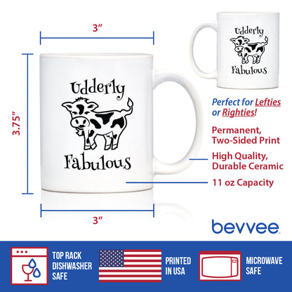 Udderly Fabulous - Cow Coffee Mug - Funny Cow Gifts & Decor