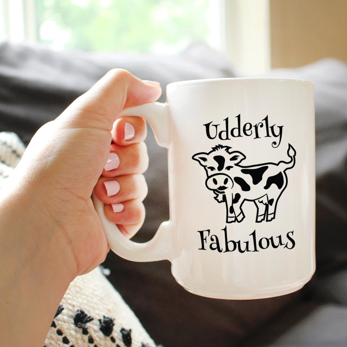 Udderly Fabulous - Cow Coffee Mug - Funny Cow Gifts & Decor