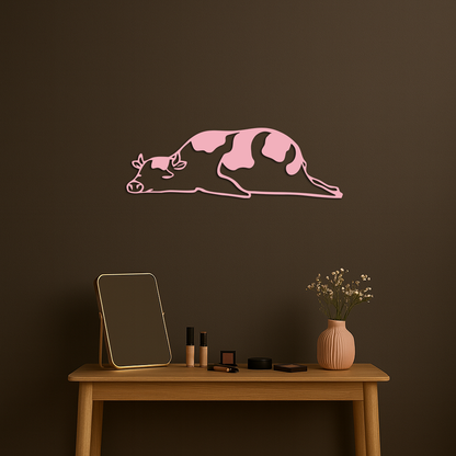 Minimalist Cow Silhouette Metal Wall Art – Farmhouse Animal Decor - KAFGP134