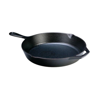 12-Inch Cast Iron Skillet with Pour Spouts — Pre-Seasoned, Made in the USA