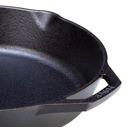 12-Inch Cast Iron Skillet with Pour Spouts — Pre-Seasoned, Made in the USA