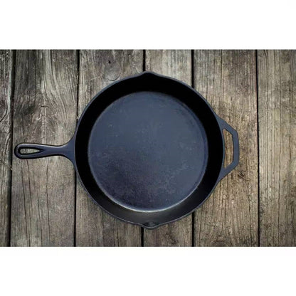 12-Inch Cast Iron Skillet with Pour Spouts — Pre-Seasoned, Made in the USA