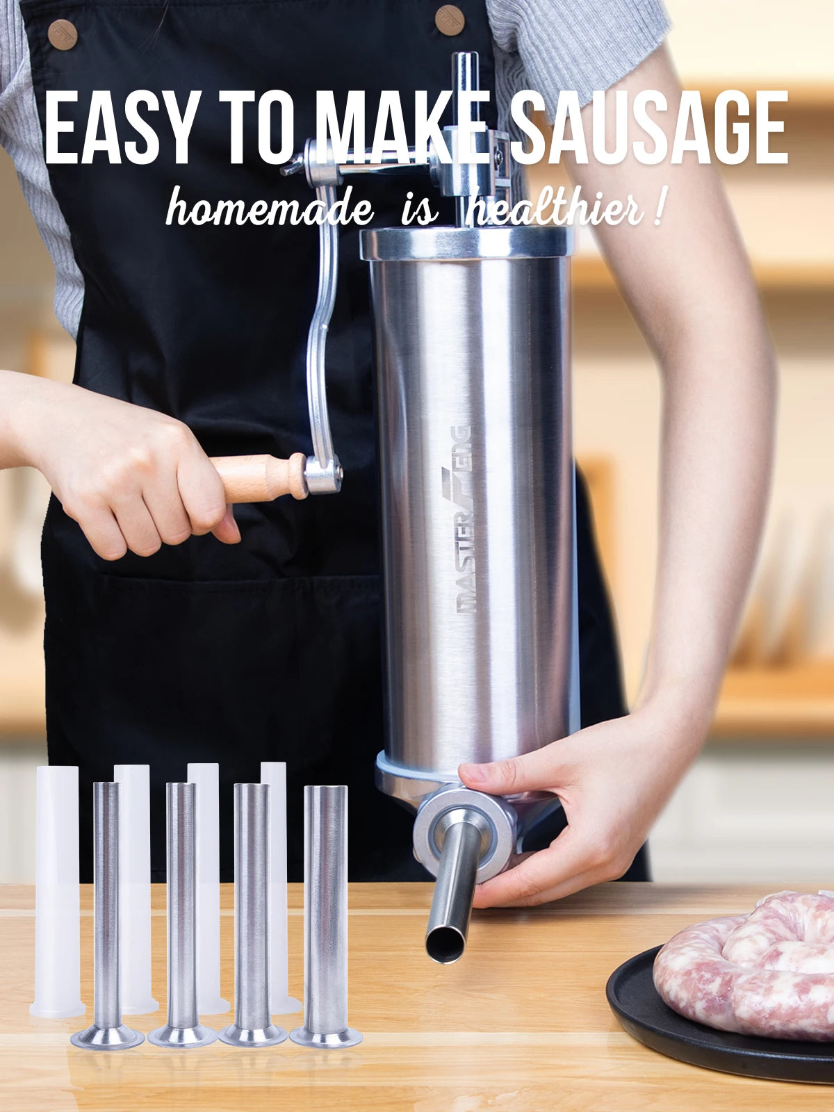 MASTER FENG Vertical Sausage Stuffer Homemade Manual Sausage Maker Sausage Meat Filling Machine