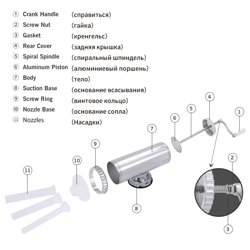 MASTER FENG Sausage Stuffer Homemade Manual Sausage Maker Sausage Meat Filling Machine