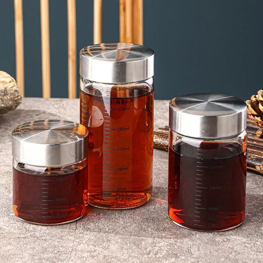 Borosilicate Glass Bottle with Measuring Scale — 100–500ml
