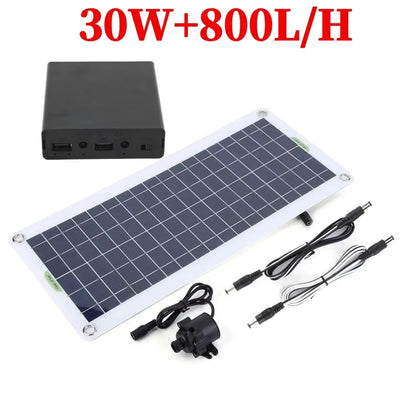 50W/30W/5W  DC 12V Low Noise Brushless Solar Water Pump Kit for Pool Black Outdoor Waterfall Fountain Garden Pool Pond Bird Bath