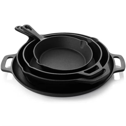 12-Piece Cast Iron Cookware Set — Dutch Oven, Skillets, Pizza Pan & Storage Rack