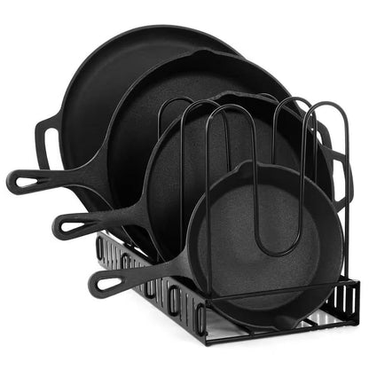 12-Piece Cast Iron Cookware Set — Dutch Oven, Skillets, Pizza Pan & Storage Rack