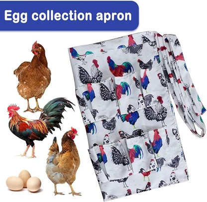Egg Collecting Apron with 12 Pockets — Egg Gathering Apron for Chicken, Duck & Goose Eggs