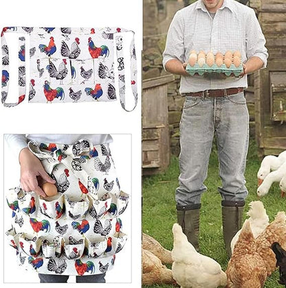 Egg Collecting Apron with 12 Pockets — Egg Gathering Apron for Chicken, Duck & Goose Eggs