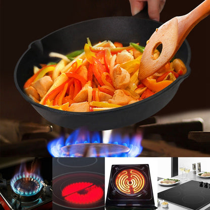 Pre-Seasoned Cast Iron Skillet Set — 6", 8" and 10" Frying Pans