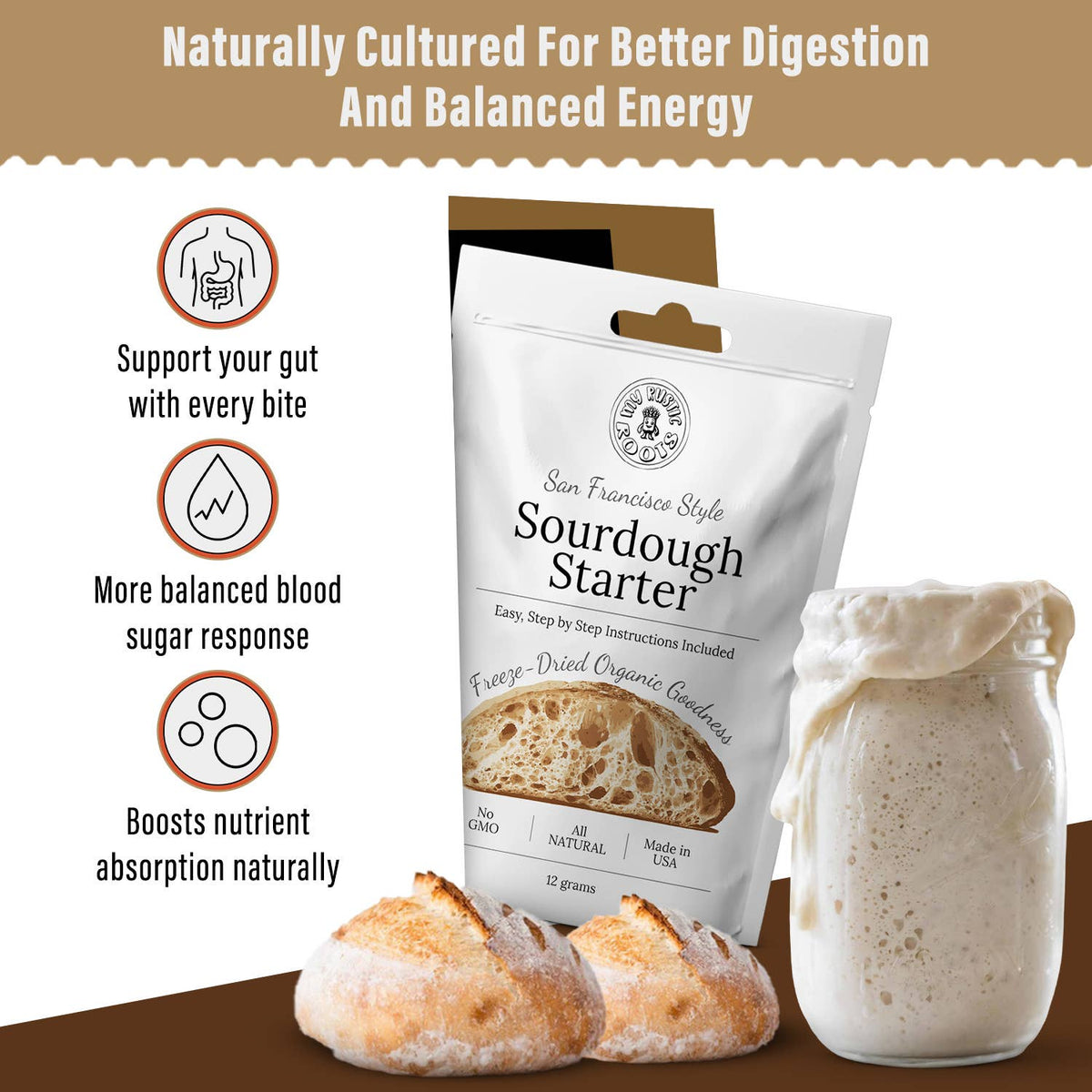 Original Sourdough Starter Culture — Freeze-Dried Organic, 12g