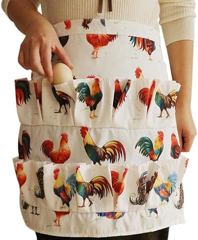 Egg Collecting Apron with 12 Pockets — Egg Gathering Apron for Chicken, Duck & Goose Eggs
