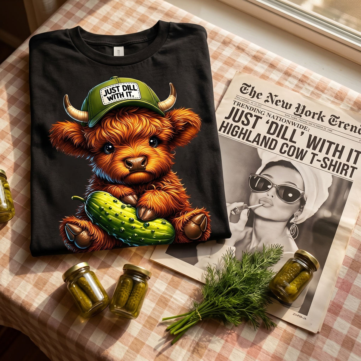 Just “Dill” With It Highland Cow T-Shirt