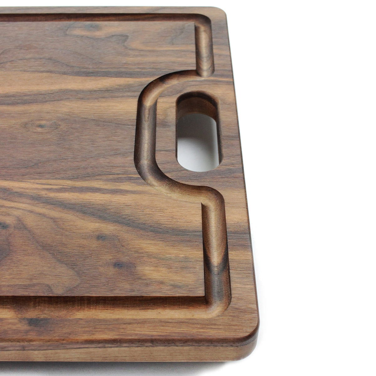 Large Cutting Board With Handles and Juice Groove 18x12, Walnut Reversible Wood Cutting Board, Doubles as a Wooden Serving Tray With Handles