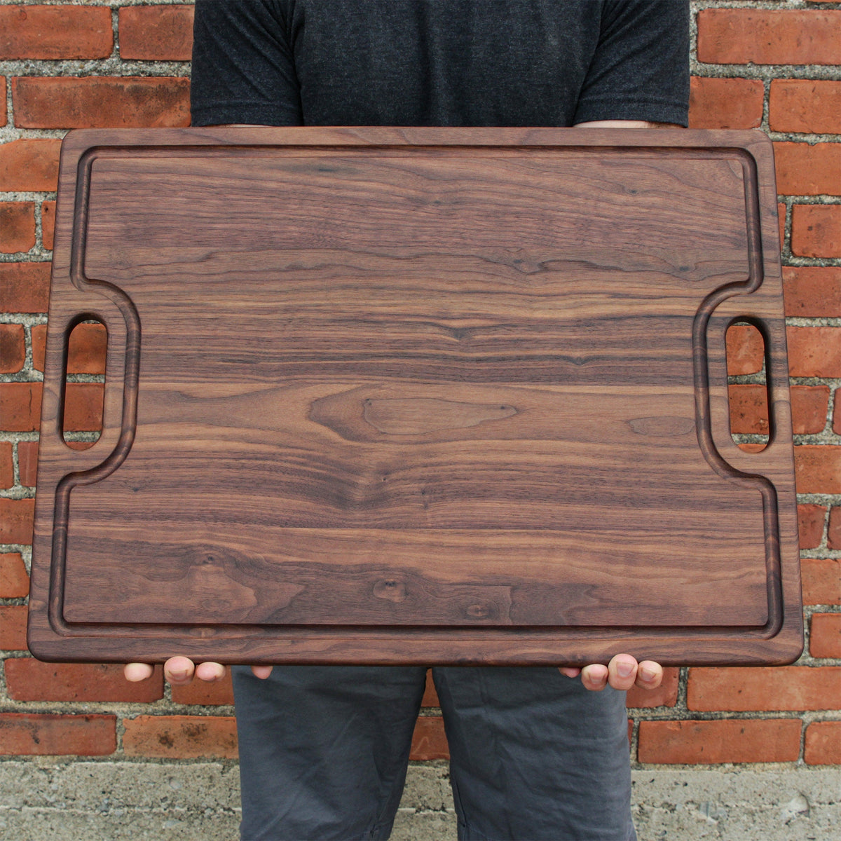 Extra large walnut charcuterie serving board, 24 by 18 inches