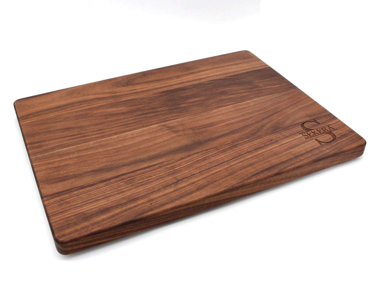 1.25” Thick Extra Large Wood Cutting Board with Feet, Pocket Handles and Juice Groove, 24x18”x1.25 Inches Thick, Gift For Dad, 100% USA Made