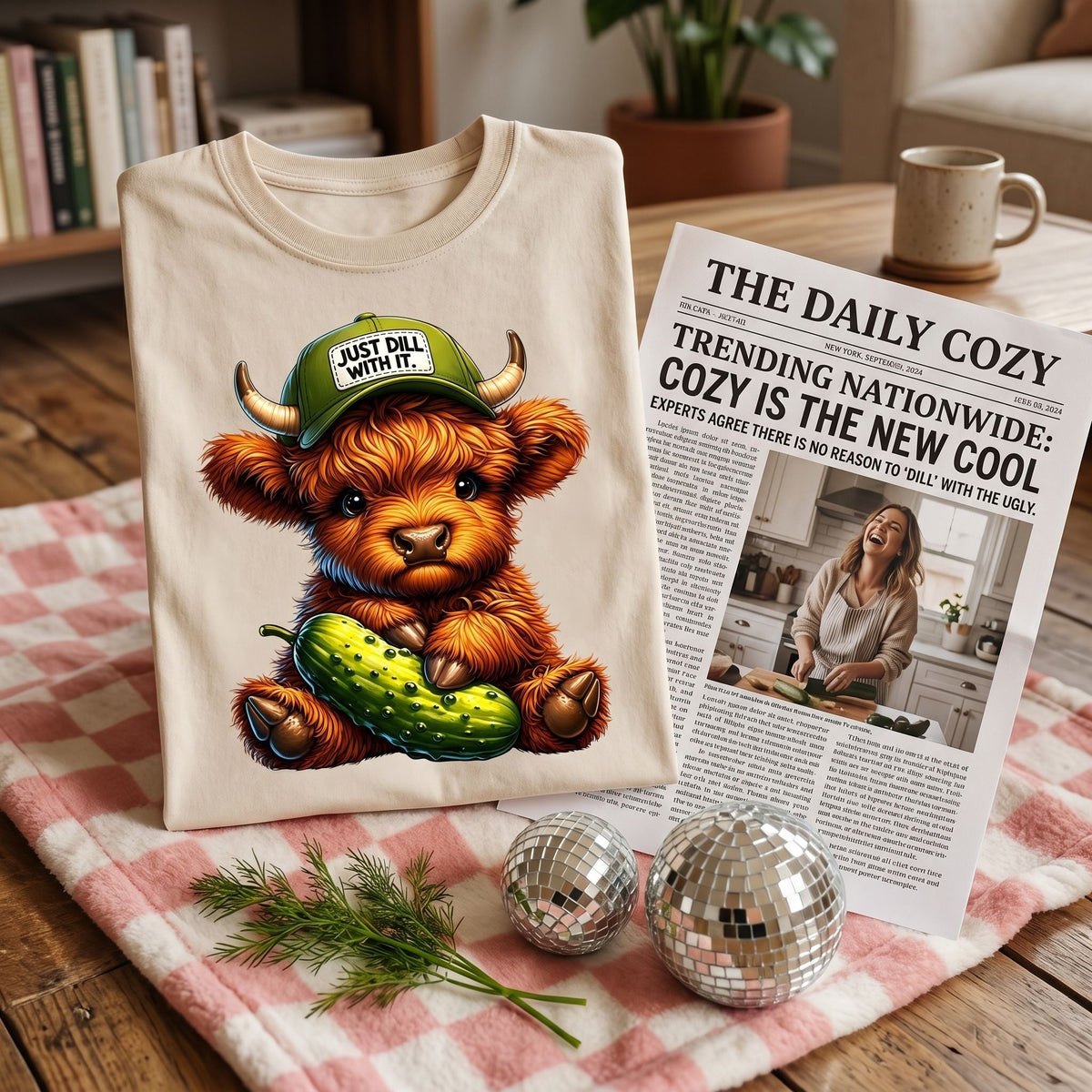 Just “Dill” With It Highland Cow T-Shirt
