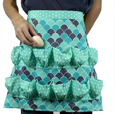 Egg Collecting Apron with 12 Pockets — Egg Gathering Apron for Chicken, Duck & Goose Eggs